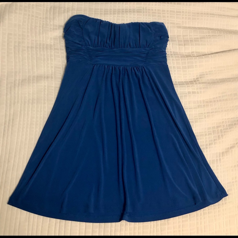 Royal Blue Strapless Mini Cocktail Dress